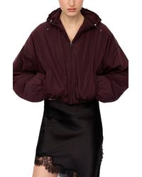 Mango - Oversize Hooded Crop Zip Jacket - Lyst