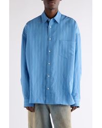 Acne Studios - Roffia Stripe Overisze Button-Up Shirt - Lyst