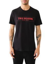 True Religion - Frayed Arch Cotton Graphic T-shirt - Lyst