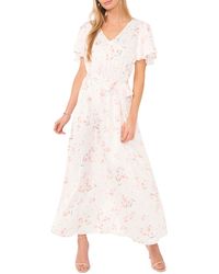 Vince Camuto - Floral Short Sleeve Maxi Dress - Lyst
