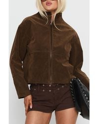 Princess Polly - Jessalynn Faux Suede Full Zip Jacket - Lyst