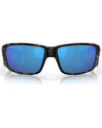 Costa Del Mar - Tuna Alley 60Mm Polarized Mirrored Rectangular Sunglasses - Lyst