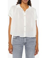 Mother - The Gather It Up Embroidered Button-front Top - Lyst