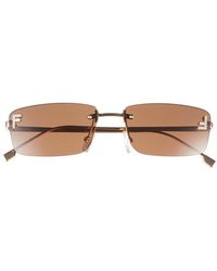 Fendi - First Crystal 54Mm Rimless Rectangular Sunglasses - Lyst