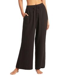 Sea Level - Sunset Beach High Waist Cotton Gauze Cover-up Pants - Lyst