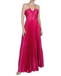 Julia Jordan - Sunburst Pleated Satin Maxi Dress - Lyst