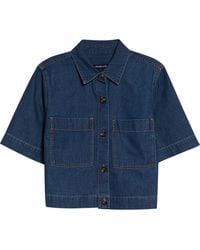 Veronica Beard - Spruce Cotton & Silk Blend Denim Button-Up Top - Lyst