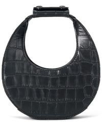STAUD - Good Night Moon Croc Embossed Leather Top Handle Bag - Lyst