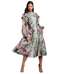 Coast - Long Sleeve Printed Organza Shirt Dress - Lyst