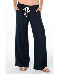 Roxy - Oceanside Wide Leg Linen Blend Drawstring Pants - Lyst
