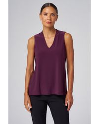 Franne Golde - Luxe Stretch V-Neck Sleeveless Shell - Lyst