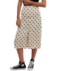 Free People - Analise Polka Dot Button-Up Midi Skirt - Lyst