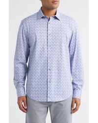 Bugatchi - James Ooohcotton Geometric Print Button-Up Shirt - Lyst