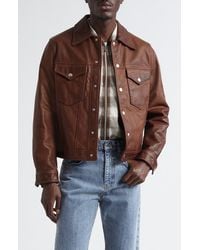 Second Layer - Leather Trucker Jacket - Lyst