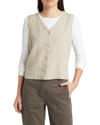 Eileen Fisher - V-neck Back Tie Organic Cotton Vest - Lyst