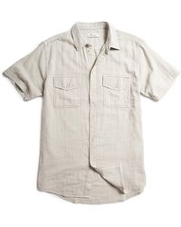 Rowan - Leeds Cotton Gauze Short Sleeve Button-up Shirt - Lyst