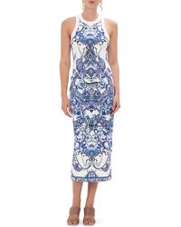 Camilla - Print Sleeveless Stretch Jersey Midi Dress - Lyst