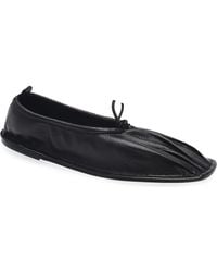 Hereu - Puntera Pleated Square Toe Flat - Lyst