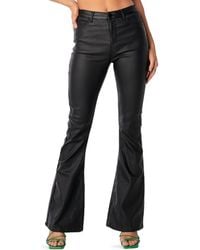 Edikted - Luna Faux Leather Flare Leg Pants - Lyst