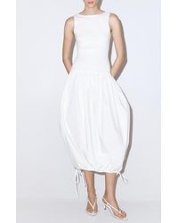Mango - Flared Cotton Midi Dress - Lyst