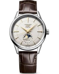Longines - Flagship Heritage Moonphase Automatic Alligator Embossed Leather Strap Watch, 38.5Mm - Lyst