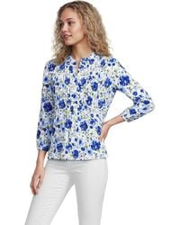 Lands' End - Plus Size Lightweight Jersey Button Pintuck Top - Lyst