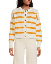 Lands' End - Drifter Relaxed Cable Cardigan Sweater - Lyst