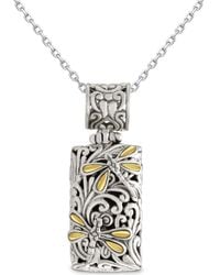 DEVATA - Dragonfly Rectangle Pendant Necklace - Lyst