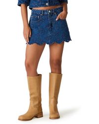 Steve Madden - Delilah Denim Eyelet Skort - Lyst