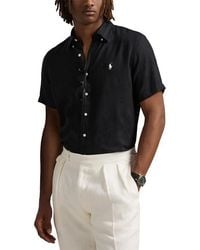 Polo Ralph Lauren - Solid Short Sleeve Linen Button-Down Shirt - Lyst