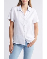 Tommy Bahama - Beachside Views Floral Short Sleeve Linen Button-up Shirt - Lyst