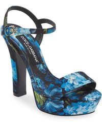 Dolce & Gabbana - Keira Floral Ankle Strap Platform Sandal - Lyst