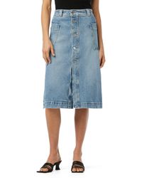 Joe's Jeans - The Phoebe Patch Pocket Denim Midi Skirt - Lyst