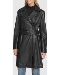 Andrew Marc - Jacqui Leather Trench Coat - Lyst