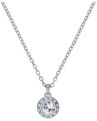 Ted Baker - Soltell Solitaire Crystal Halo Pendant Necklace - Lyst