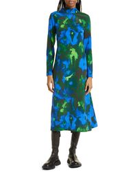 Stine Goya - Millie Floral Long Sleeve Silk Blend Dress - Lyst