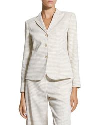 Theory - Shrunken Check Linen Blend Jacket - Lyst