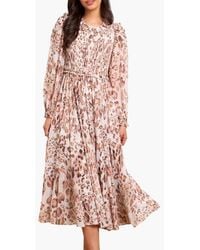 Needle & Thread - Leopard Chiffon Smocked Ballerina Dress - Lyst