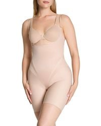 Spanx - Open Bust Mid Thigh Shaper Bodysuit - Lyst