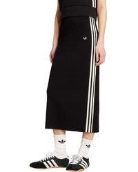 adidas - 3-Stripes Knit Midi Skirt - Lyst