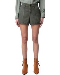 Zadig & Voltaire - Sei Quilted Cotton Twill Shorts - Lyst