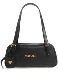 Versace - Small Logo East/West Leather Shoulder Bag - Lyst
