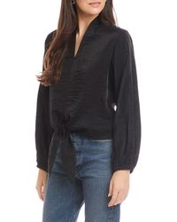 Fifteen Twenty - Scarlet Tie Front Top - Lyst