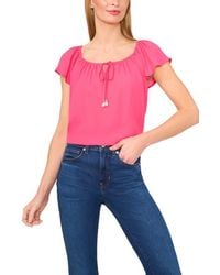 Cece - Scoop Neck Flutter Sleeve Top - Lyst