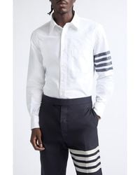Thom Browne - Straight Fit 4-Bar Cotton Oxford Poplin Button-Down Shirt - Lyst