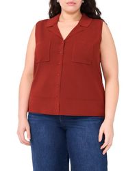 Halogen® - Notched Collar Sweater Vest - Lyst