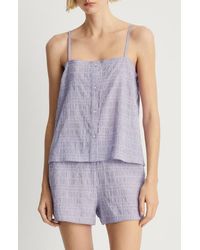 Mango - Stripe Seersucker Short Pajamas - Lyst