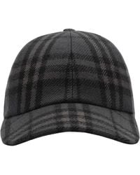 Burberry - Check Wool Baseball Cap - Lyst