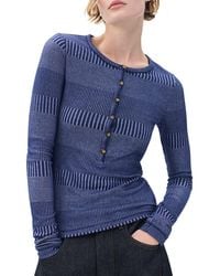 Rag & Bone - The Knit Two-Tone Rib Henley - Lyst