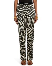 Tom Ford - Zebra Print Stretch Silk Satin Pajama Pants - Lyst